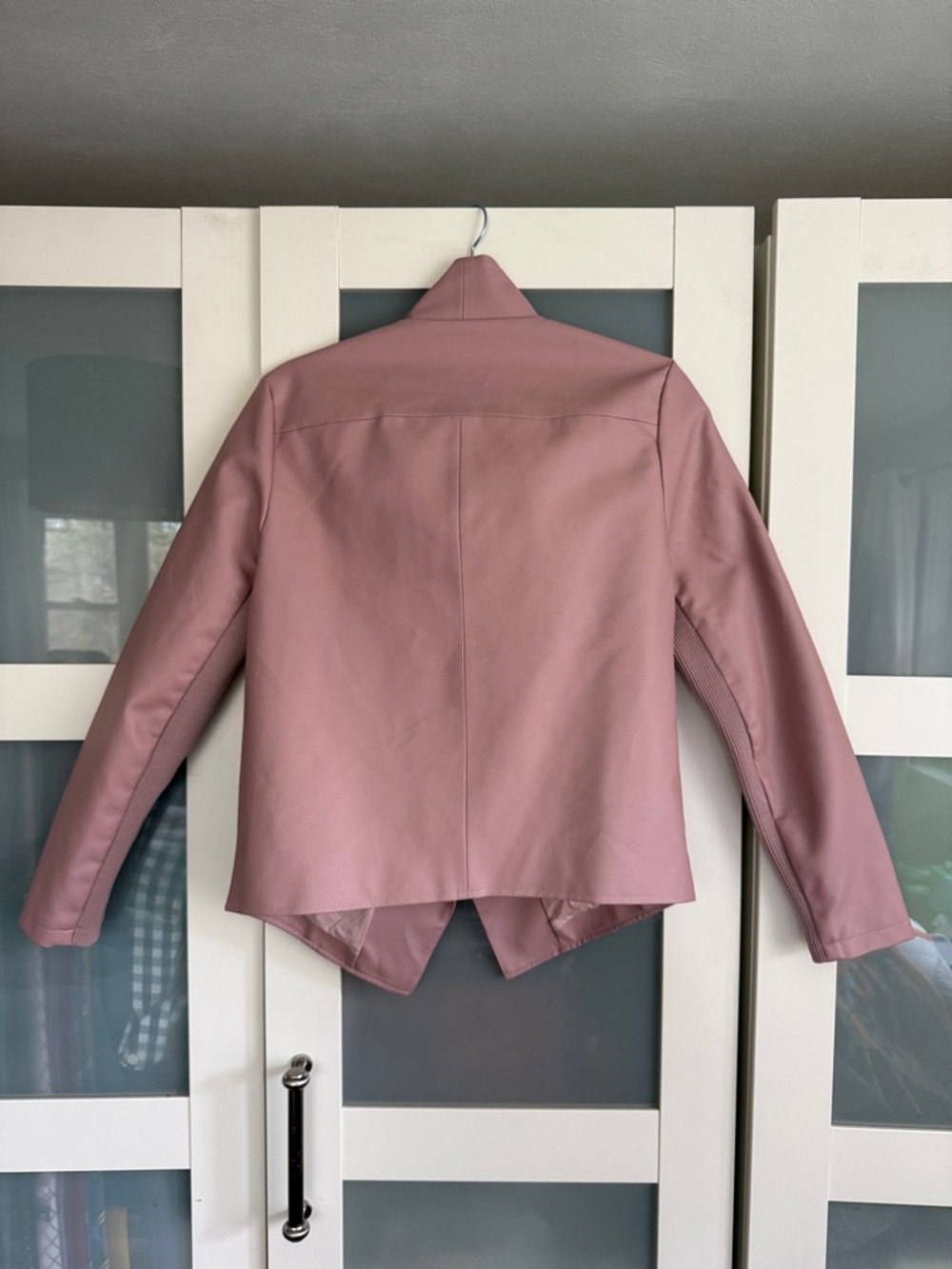 BB Dakota Dusty Rose Asymmetric Moto PU Leather Jacket Medium - Picture 2 of 5